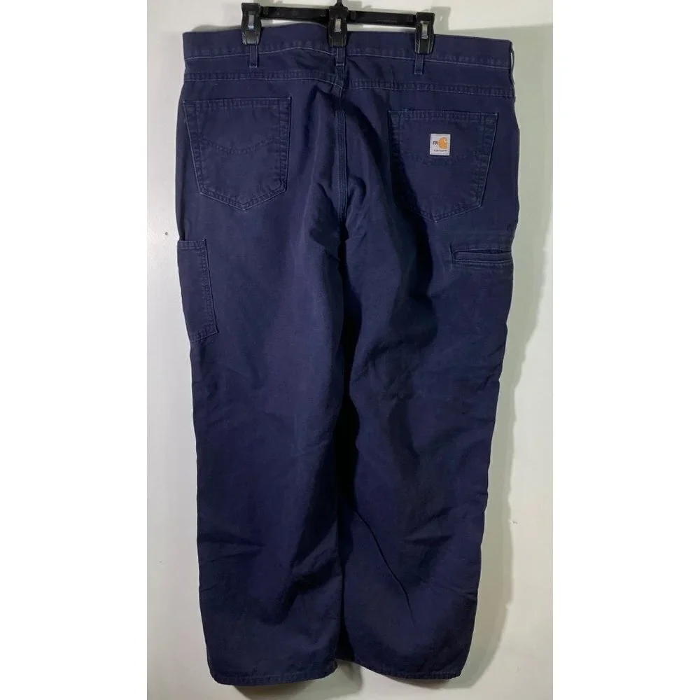 Mens Carhartt FR Navy Jeans FRB159‎ DNY 42 x 30 #2